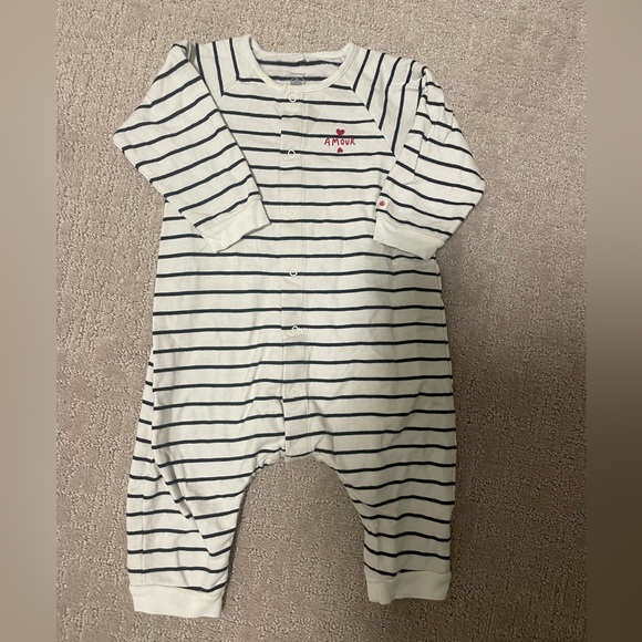 Petit Bateau stripped baby romper 12m like new - Picture 1 of 4